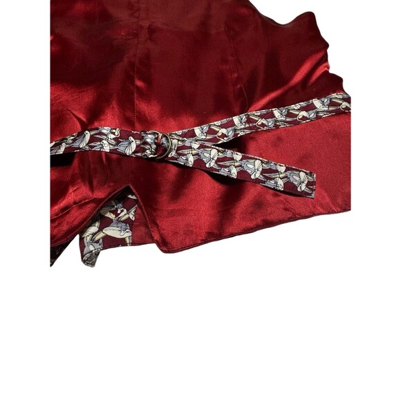 90s Vintage Looney Tunes Bugs Bunny All Over Print Silk Vest Size Medium READ - Picture 16 of 16